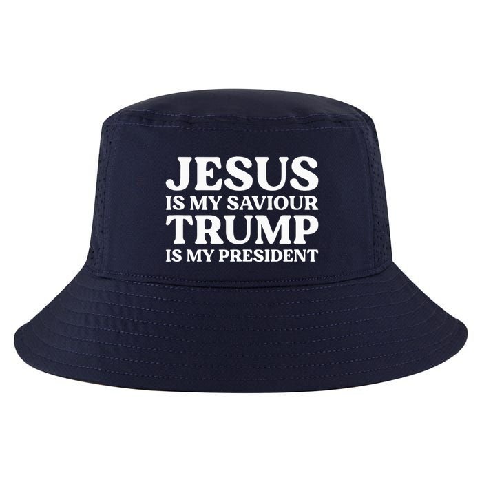 Jesus Is My Saviour Trump Is My President Election Slogan Cool Comfort Performance Bucket Hat