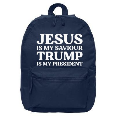 Jesus Is My Saviour Trump Is My President Election Slogan 16 in Basic Backpack