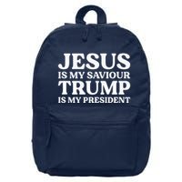 Jesus Is My Saviour Trump Is My President Election Slogan 16 in Basic Backpack