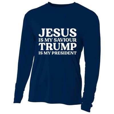 Jesus Is My Saviour Trump Is My President Election Slogan Cooling Performance Long Sleeve Crew