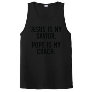 Jesus Is My Savior Pope Is My Coach Catholic Humor Sayings PosiCharge Competitor Tank