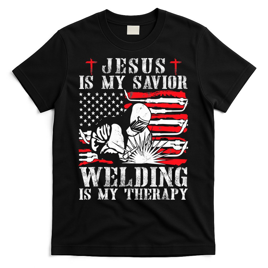 Jesus Is My Savior Welding Christian Weld American Flag T-Shirt