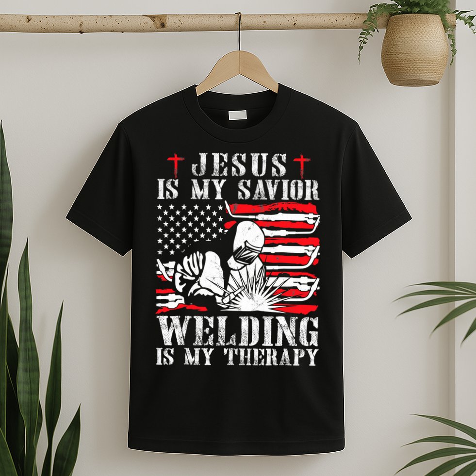 Jesus Is My Savior Welding Christian Weld American Flag T-Shirt