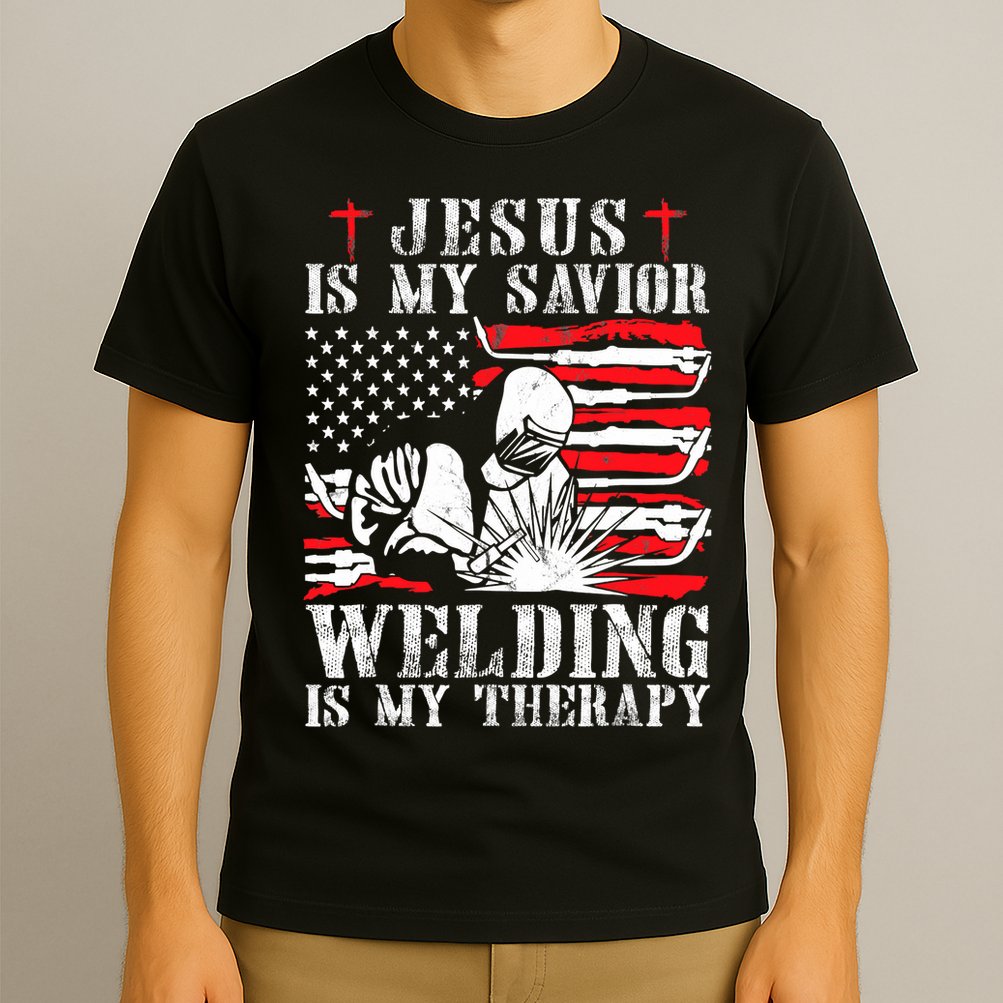 Jesus Is My Savior Welding Christian Weld American Flag T-Shirt