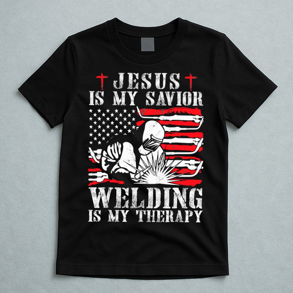 Jesus Is My Savior Welding Christian Weld American Flag T-Shirt
