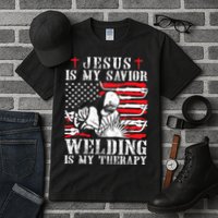 Jesus Is My Savior Welding Christian Weld American Flag Tall T-Shirt