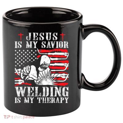 Jesus Is My Savior Welding Christian Weld American Flag 11oz C Handle Ceramic Mug