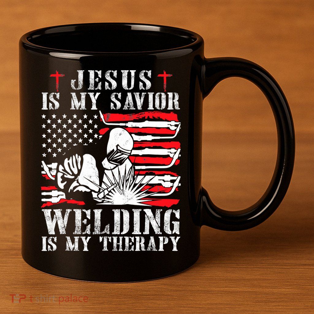 Jesus Is My Savior Welding Christian Weld American Flag 11oz C Handle Ceramic Mug