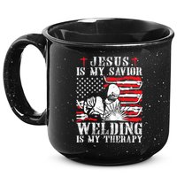 Jesus Is My Savior Welding Christian Weld American Flag 15oz Campfire Ceramic Mug