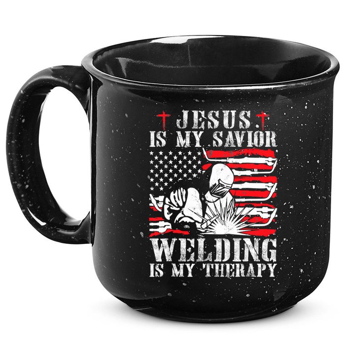 Jesus Is My Savior Welding Christian Weld American Flag 15oz Campfire Ceramic Mug