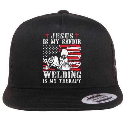 Jesus Is My Savior Welding Christian Weld American Flag Flatbill Hat
