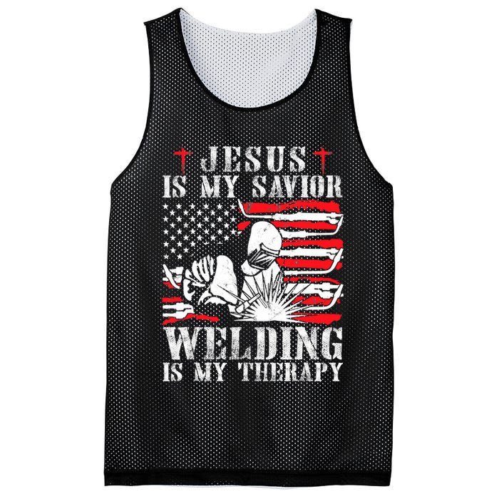 Jesus Is My Savior Welding Christian Weld American Flag Mesh Reversible Basketball Jersey Tank