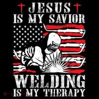 Jesus Is My Savior Welding Christian Weld American Flag Premium T-Shirt