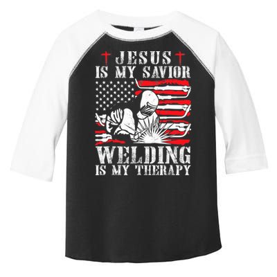 Jesus Is My Savior Welding Christian Weld American Flag Toddler Fine Jersey T-Shirt