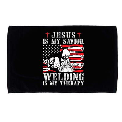 Jesus Is My Savior Welding Christian Weld American Flag Microfiber Hand Towel