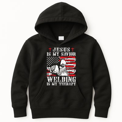 Jesus Is My Savior Welding Christian Weld American Flag Kids Hoodie