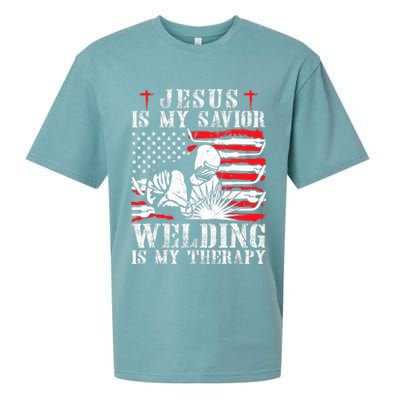 Jesus Is My Savior Welding Christian Weld American Flag Sueded Cloud Jersey T-Shirt