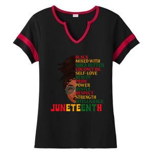 Juneteenth Is My Independence Day Black  Black Pride Ladies Halftime Notch Neck Tee