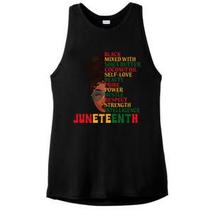 Juneteenth Is My Independence Day Black  Black Pride Ladies PosiCharge Tri-Blend Wicking Tank