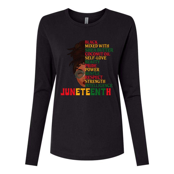 Juneteenth Is My Independence Day Black  Black Pride Womens Cotton Relaxed Long Sleeve T-Shirt