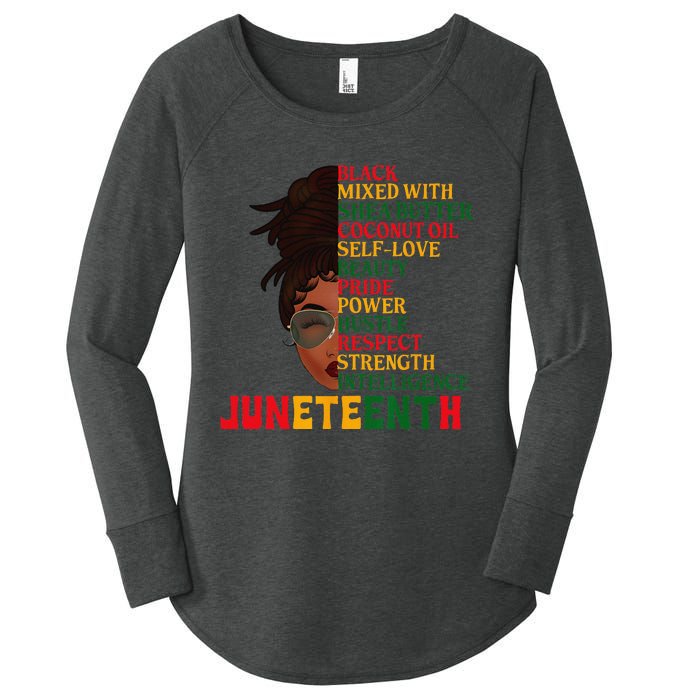 Juneteenth Is My Independence Day Black  Black Pride Women's Perfect Tri Tunic Long Sleeve Shirt