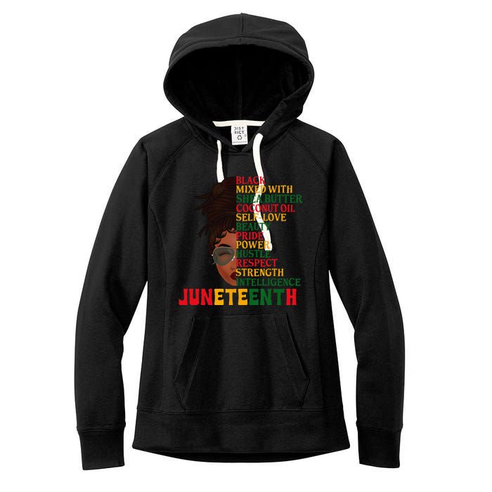 Juneteenth Is My Independence Day Black  Black Pride Women's Fleece Hoodie