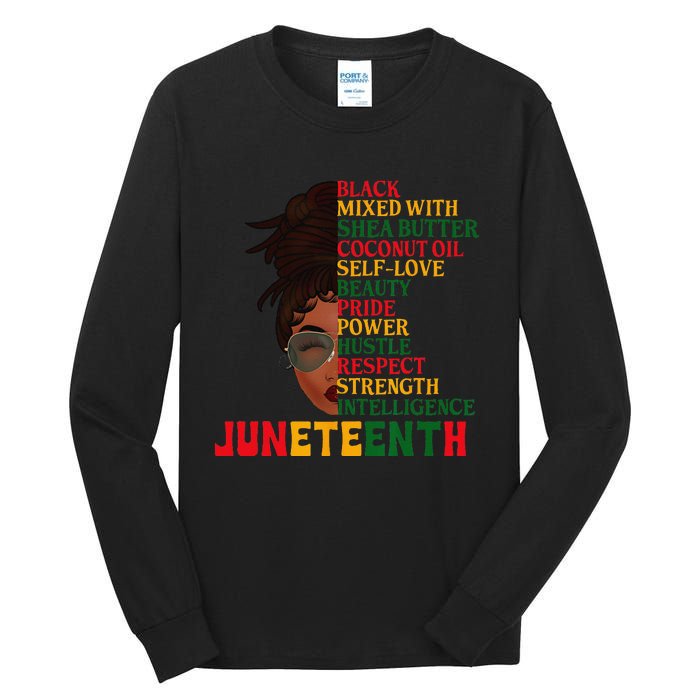 Juneteenth Is My Independence Day Black  Black Pride Tall Long Sleeve T-Shirt