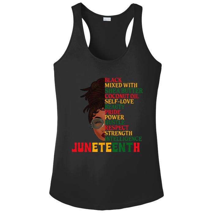 Juneteenth Is My Independence Day Black  Black Pride Ladies PosiCharge Competitor Racerback Tank