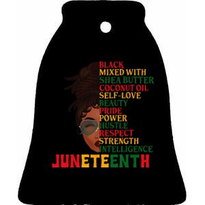 Juneteenth Is My Independence Day Black  Black Pride Ceramic Bell Ornament