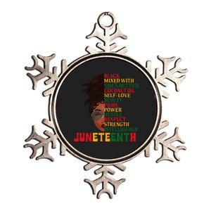 Juneteenth Is My Independence Day Black  Black Pride Metallic Star Ornament