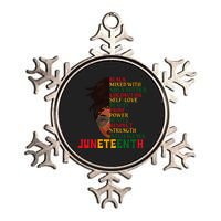 Juneteenth Is My Independence Day Black  Black Pride Metallic Star Ornament