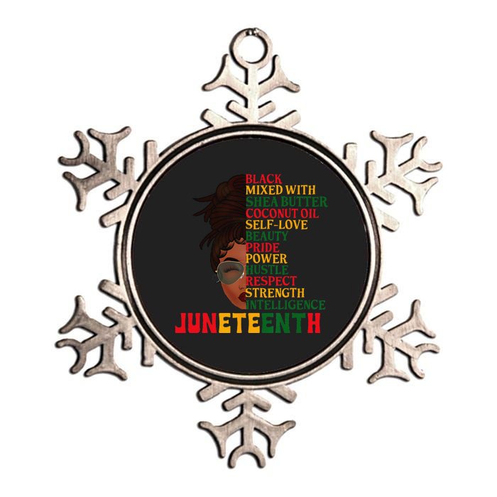 Juneteenth Is My Independence Day Black  Black Pride Metallic Star Ornament