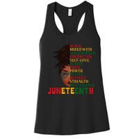 Juneteenth Is My Independence Day Black  Black Pride Women's Racerback Tank