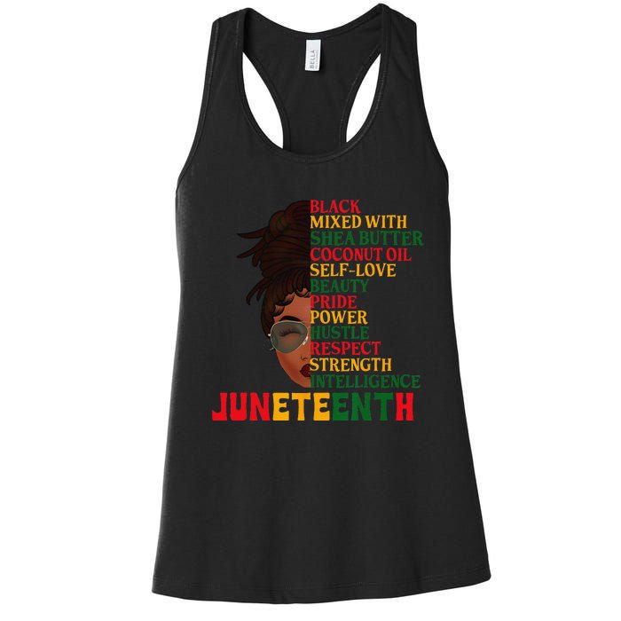 Juneteenth Is My Independence Day Black  Black Pride Women's Racerback Tank