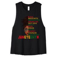 Juneteenth Is My Independence Day Black  Black Pride Women's Racerback Cropped Tank