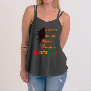 Juneteenth Is My Independence Day Black  Black Pride Women's Strappy Tank