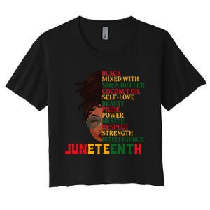 Juneteenth Is My Independence Day Black  Black Pride Women's Crop Top Tee