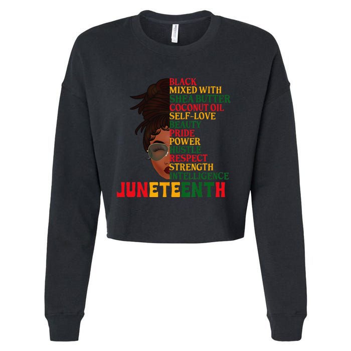 Juneteenth Is My Independence Day Black  Black Pride Cropped Pullover Crew