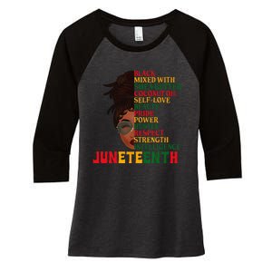 Juneteenth Is My Independence Day Black  Black Pride Women's Tri-Blend 3/4-Sleeve Raglan Shirt