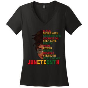 Juneteenth Is My Independence Day Black  Black Pride Women's V-Neck T-Shirt