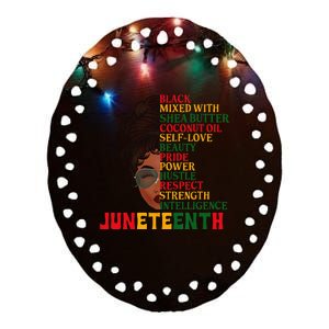 Juneteenth Is My Independence Day Black  Black Pride Ceramic Oval Ornament