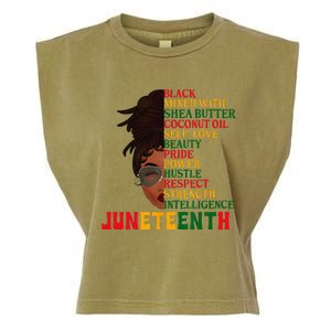 Juneteenth Is My Independence Day Black  Black Pride Garment-Dyed Women's Muscle Tee