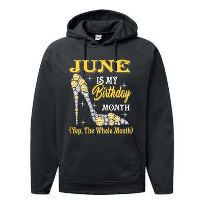 June Is My Birthday Month The Whole Month Girl High Heels  Performance Fleece Hoodie