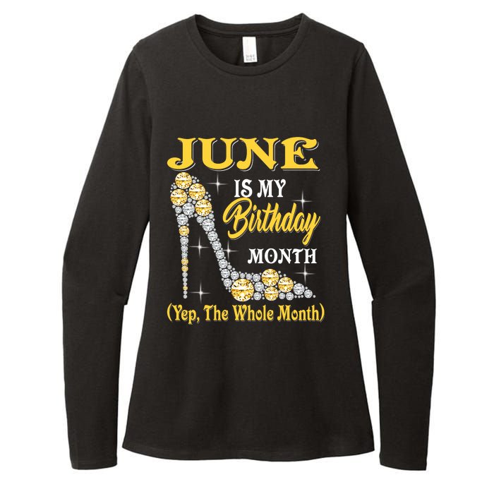 June Is My Birthday Month The Whole Month Girl High Heels  Womens CVC Long Sleeve Shirt