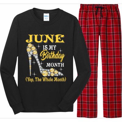 June Is My Birthday Month The Whole Month Girl High Heels  Long Sleeve Pajama Set