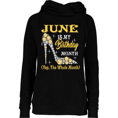 June Is My Birthday Month The Whole Month Girl High Heels  Womens Funnel Neck Pullover Hood