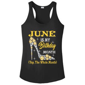 June Is My Birthday Month The Whole Month Girl High Heels  Ladies PosiCharge Competitor Racerback Tank