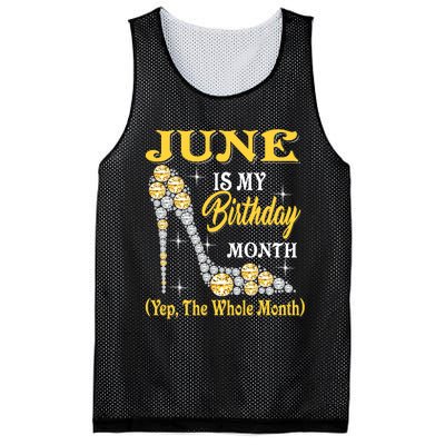 June Is My Birthday Month The Whole Month Girl High Heels  Mesh Reversible Basketball Jersey Tank