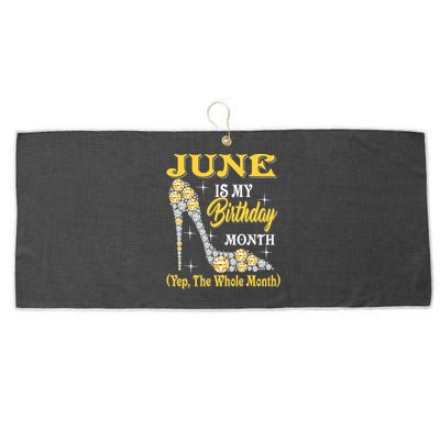 June Is My Birthday Month The Whole Month Girl High Heels  Large Microfiber Waffle Golf Towel