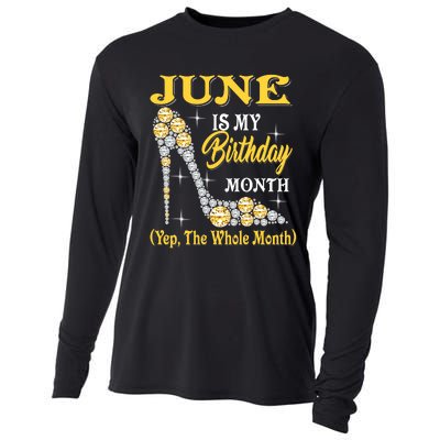 June Is My Birthday Month The Whole Month Girl High Heels  Cooling Performance Long Sleeve Crew